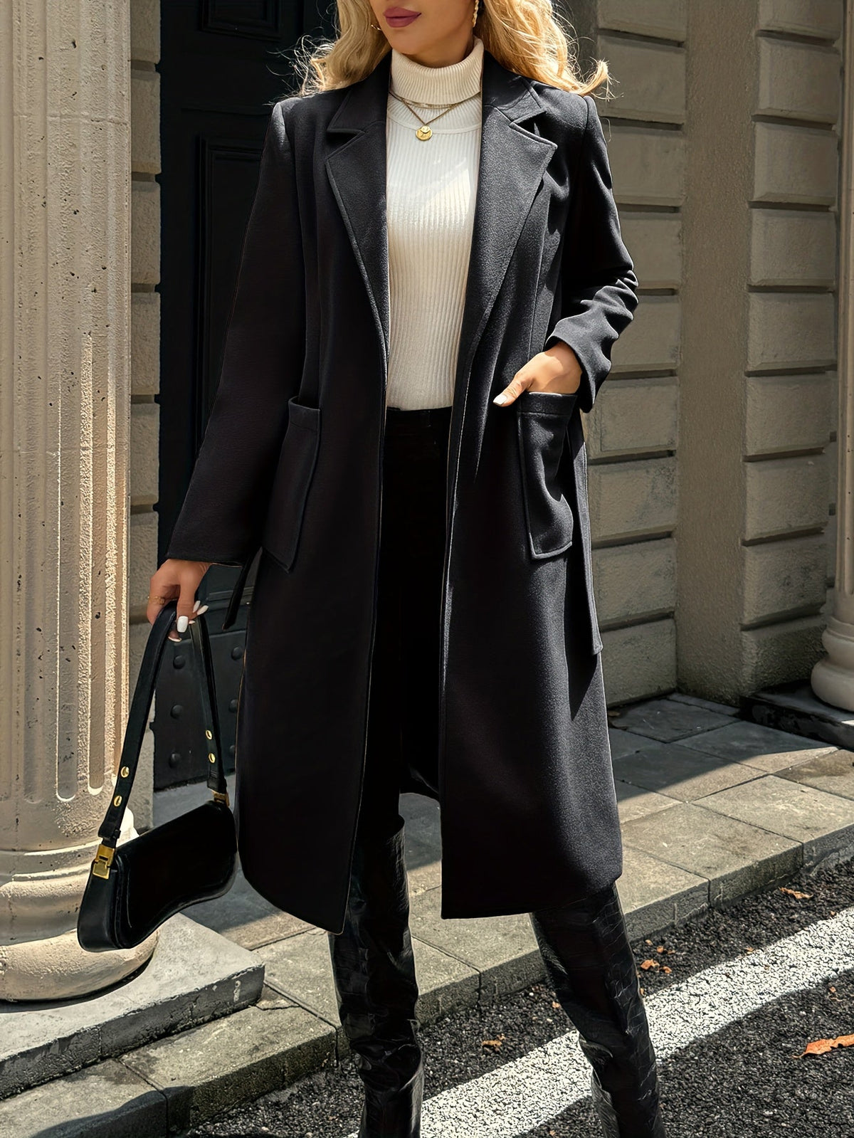 Olivia Women's Long Belted Trench Coat
