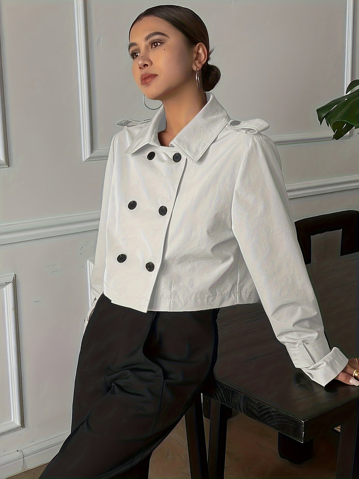 Joy Women's Cotton Cropped Peacoat