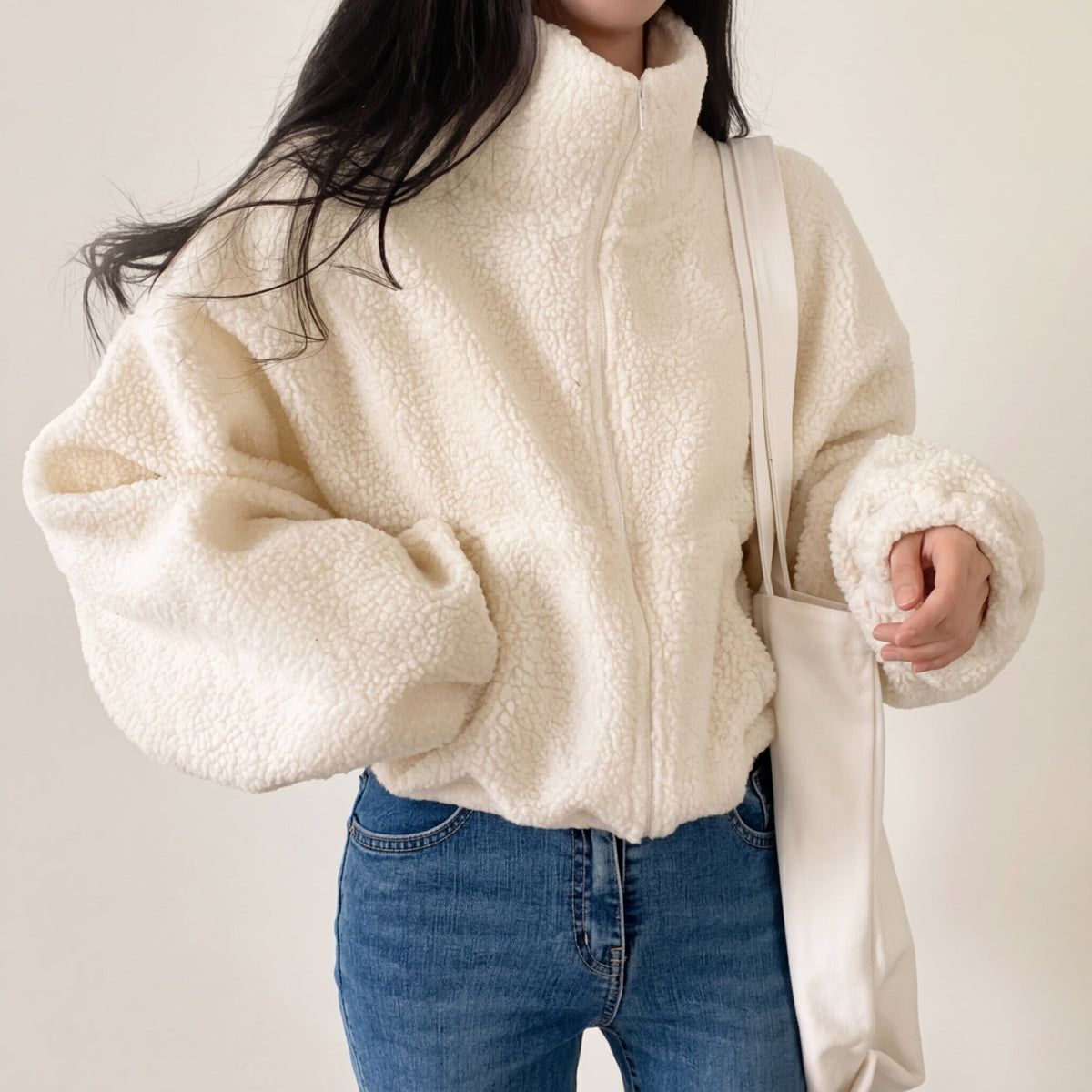 Faye Women's Winter Cropped Faux Fur Jacket