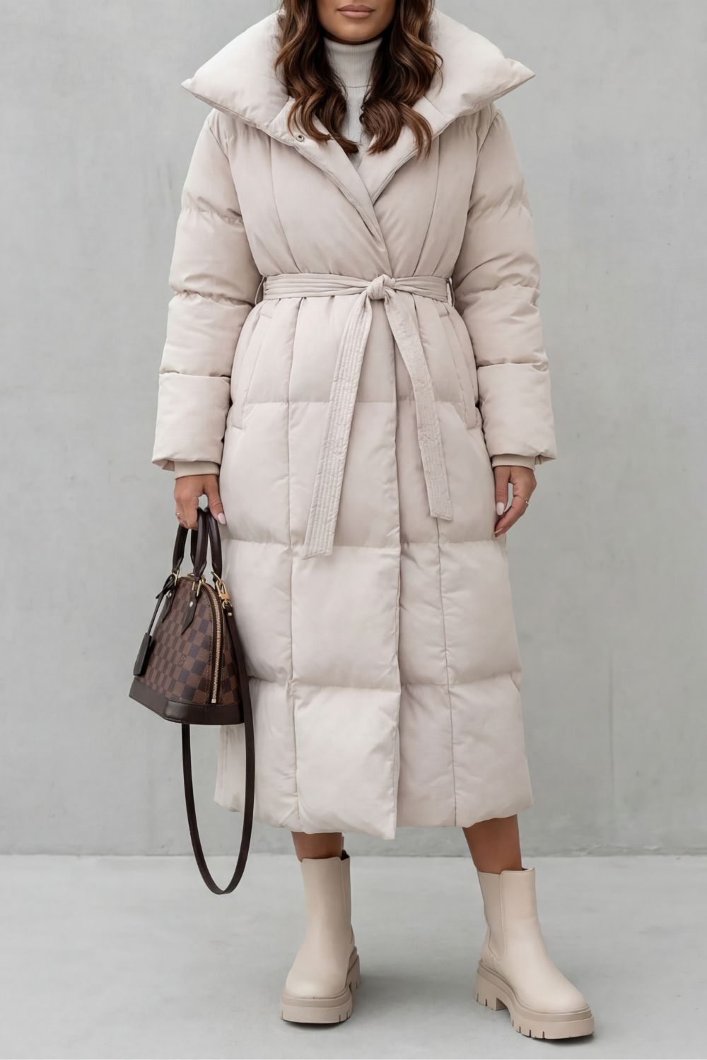 Blythe Women's Long Puffer Coat - Cream