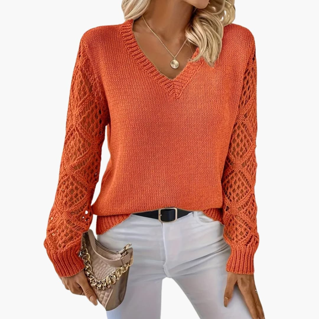 Lydia Women's Knitted Jumper - Orange