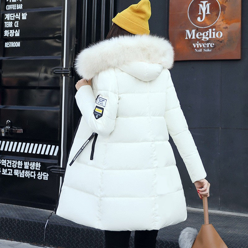 Daisy Long Puffer Winter Coat - White