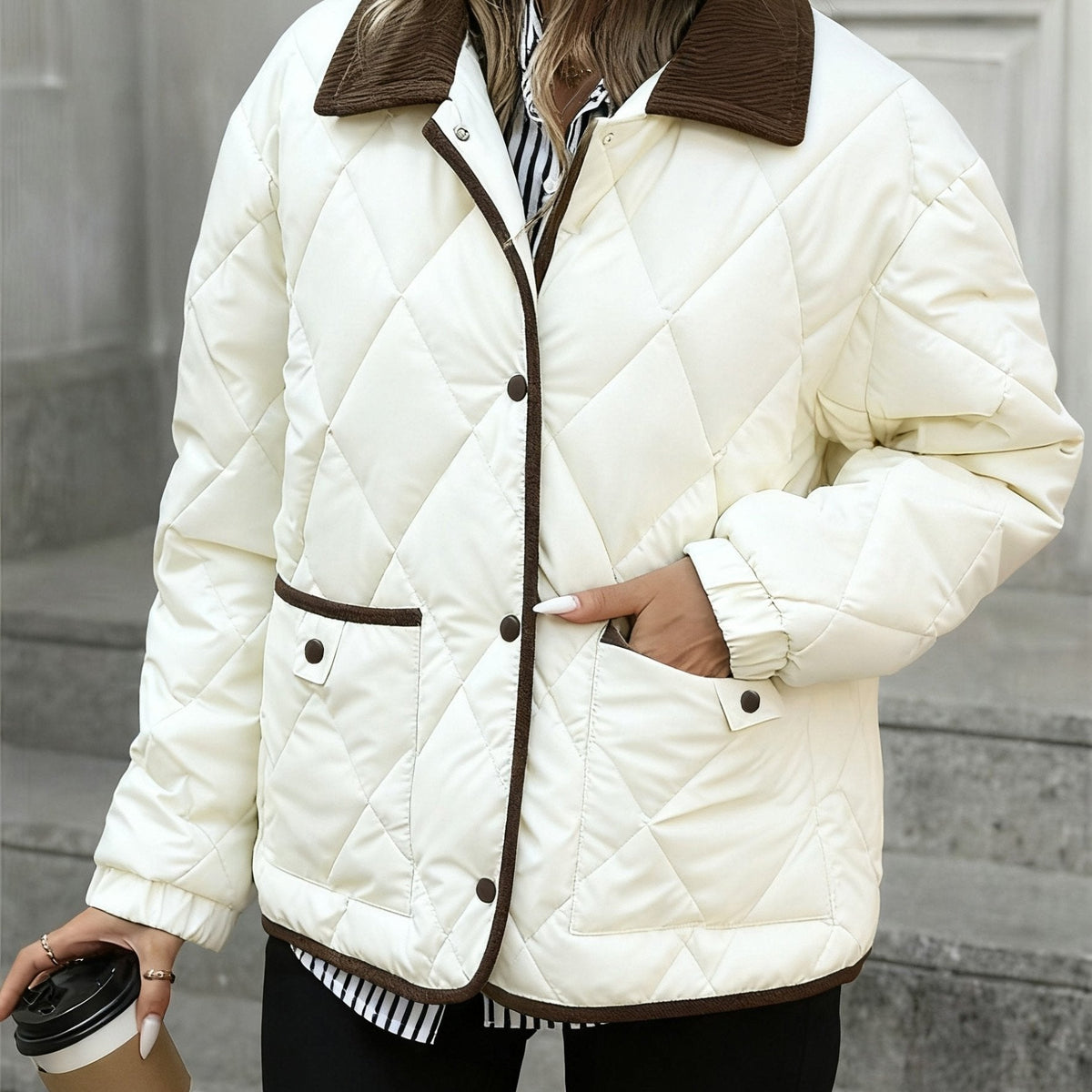 Jennifer Quilted Jacket - Milky
