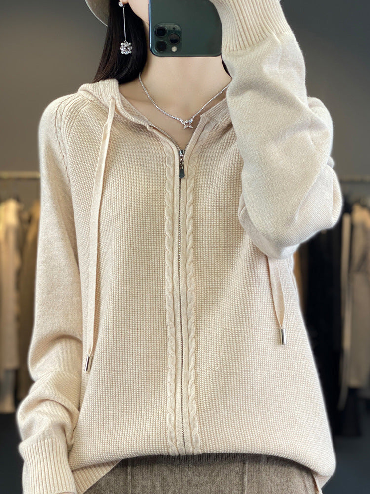 Imelda Women's Knitted Zip Up Hoodie