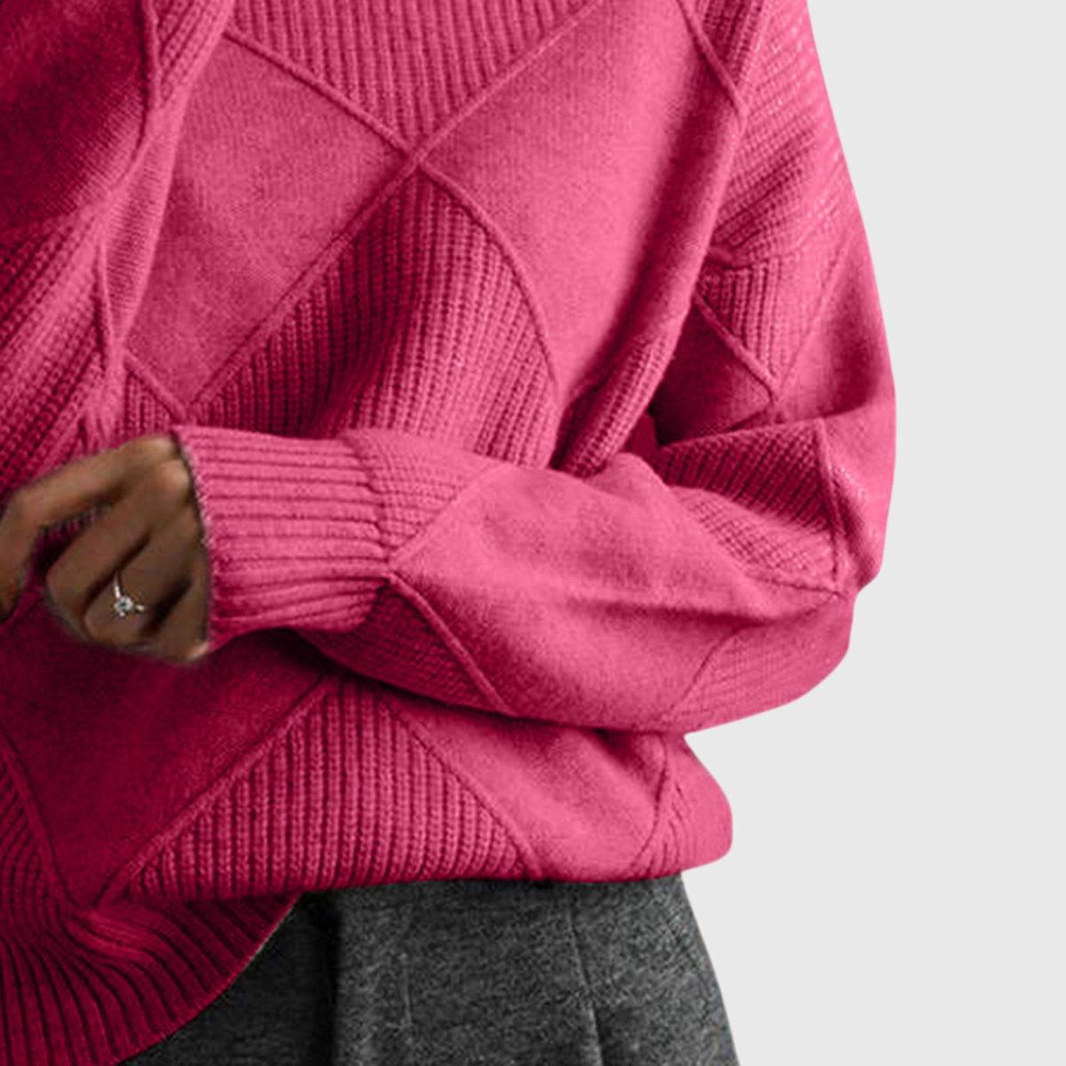 Cassie Women's Roll Neck Knitted Jumper