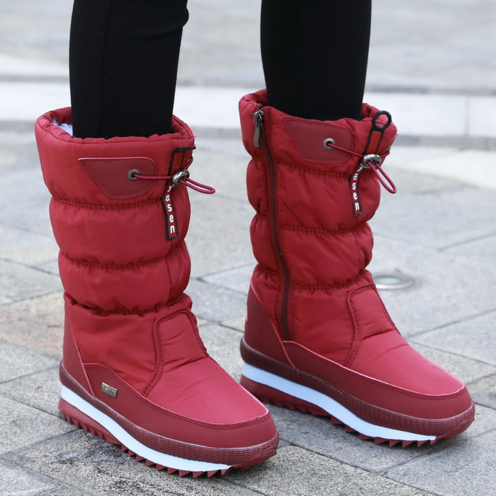 Esther Quilted Winter Boots - Red