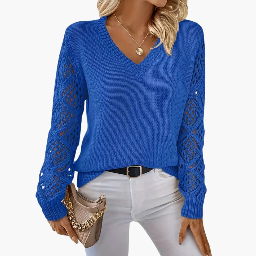 Lydia Women's Knitted Jumper - Royal Blue