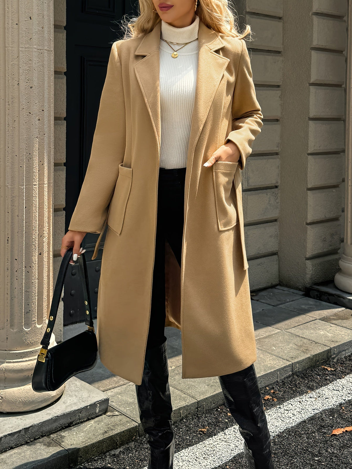 Olivia Women's Long Belted Trench Coat