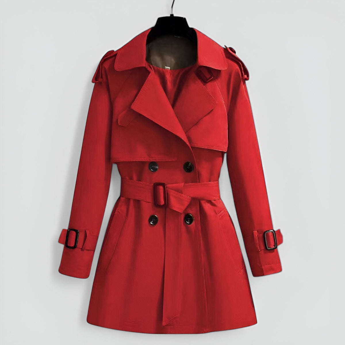 Jessica Women's Cotton Trench Coat - Red