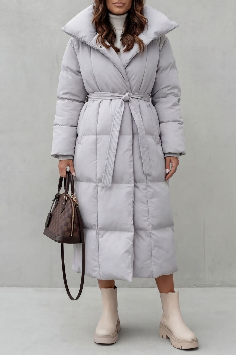 Blythe Women's Long Puffer Coat - Grey