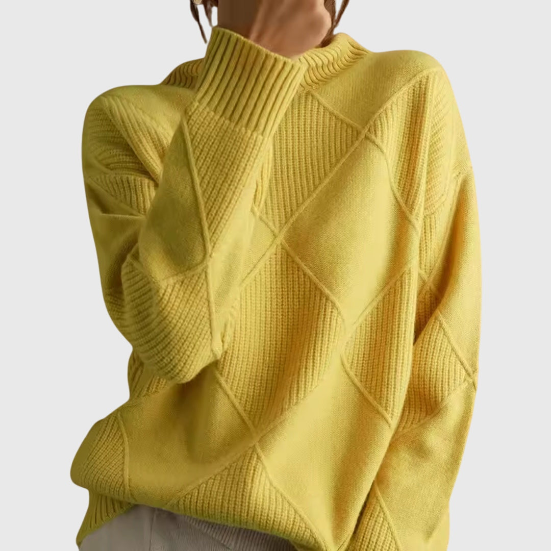 Cassie Women's Roll Neck Knitted Jumper - Yellow