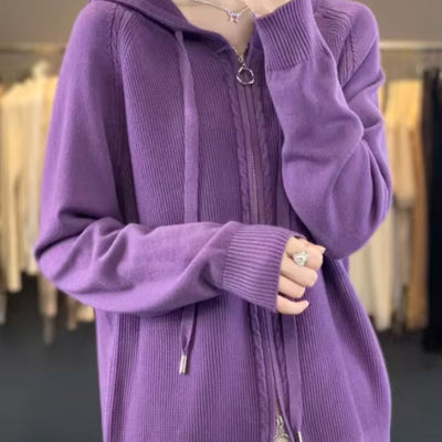 Imelda Women's Knitted Zip Up Hoodie