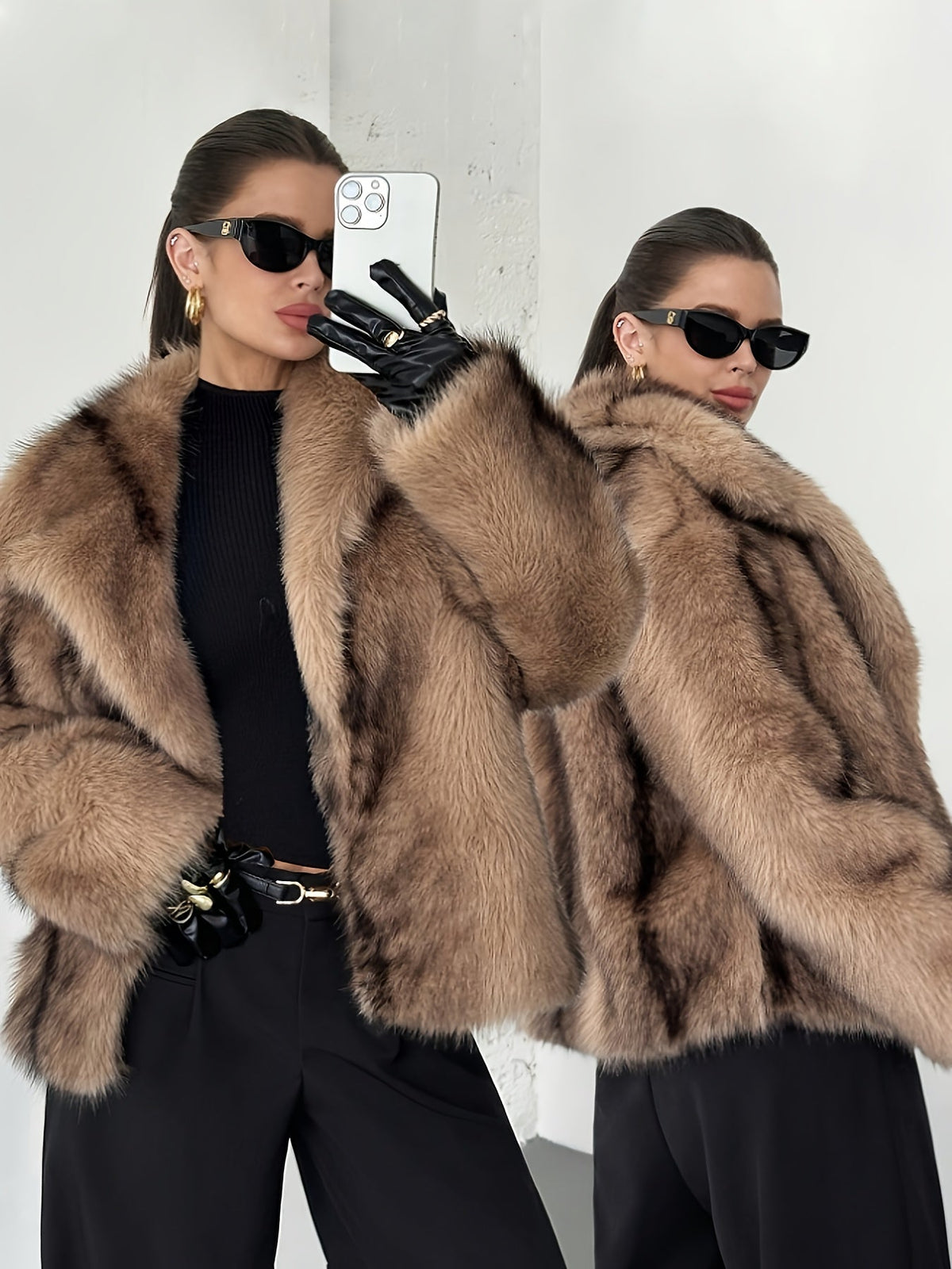 Jane Women's Cropped Faux Fur Jacket
