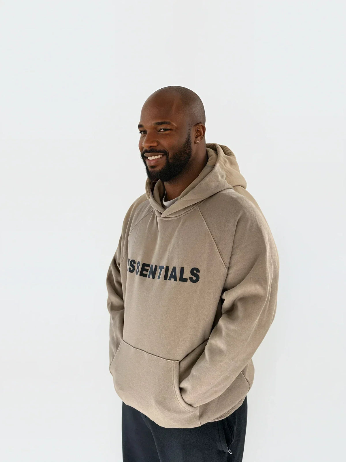 ES Hoodie - Tan Oversized Long-Sleeve Pullover Unisex