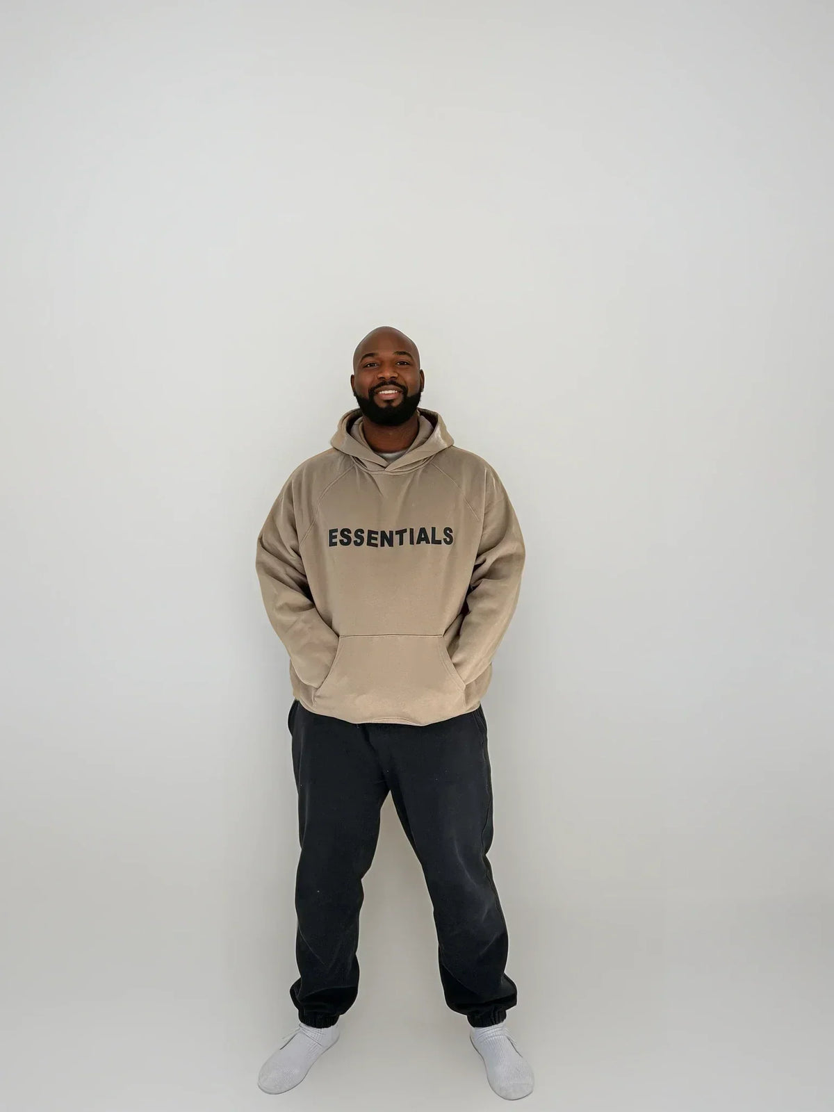 ES Hoodie - Tan Oversized Long-Sleeve Pullover Unisex