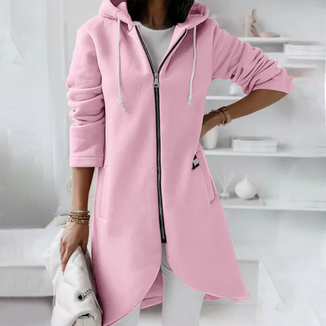 Sorcha Women's Long Zip Up Hoodie - Pink