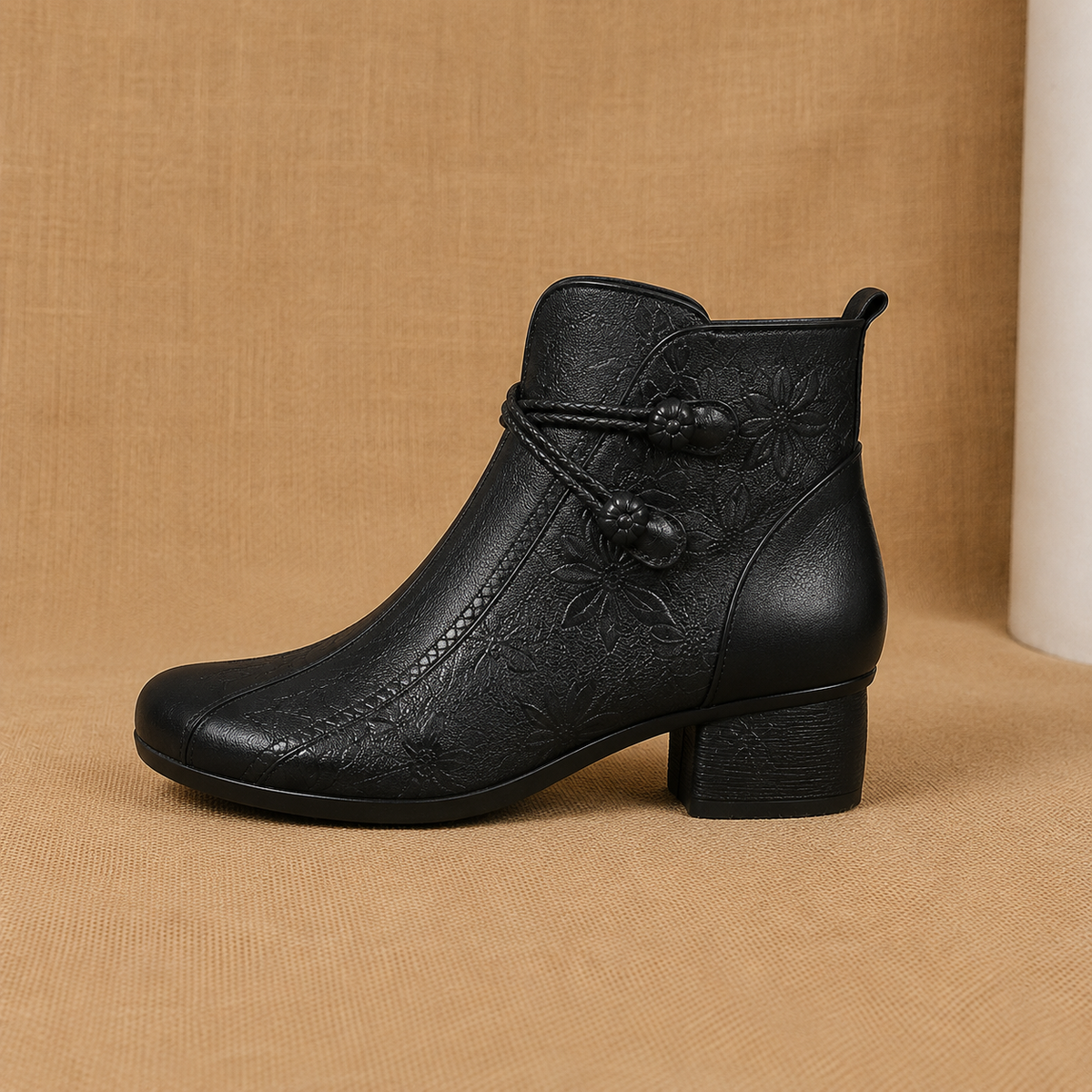 Cora Women's Leather Heeled Ankle Boots