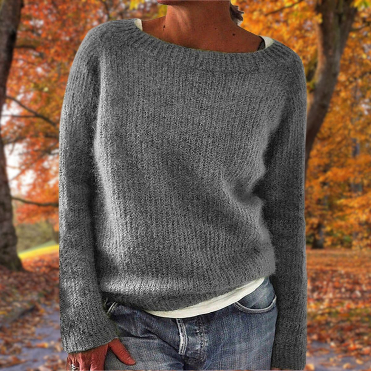 Cora Women's Knitted Wool Jumper - Grey