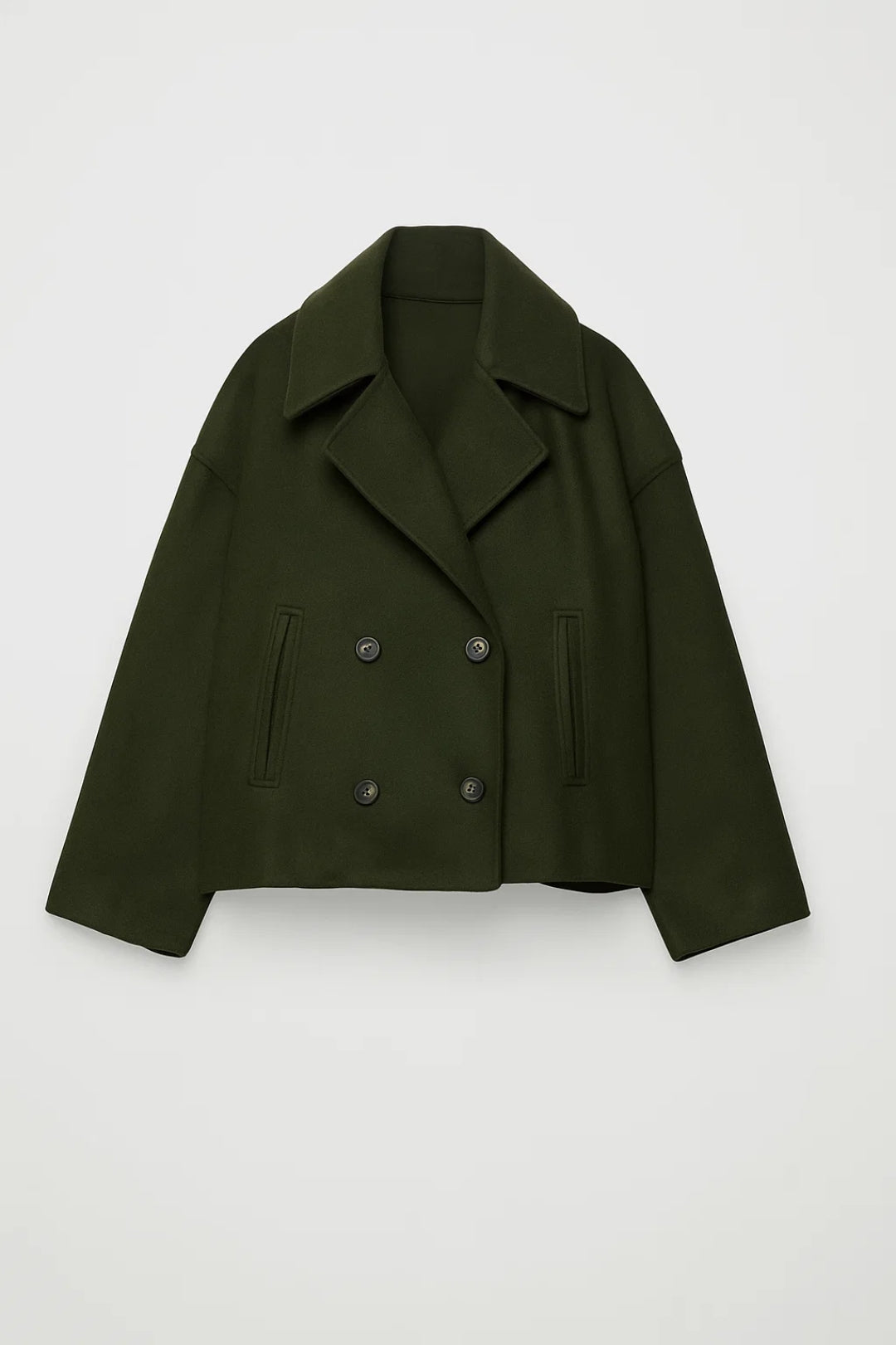 Tegan Women's Wool Double Breasted Peacoat - Olive