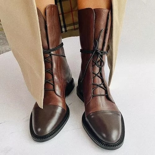 Maeve Women's Leather Heeled Ankle Boots - Brown