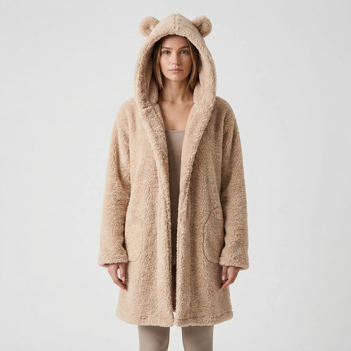 Gloria Fleece Hooded Dressing Gown