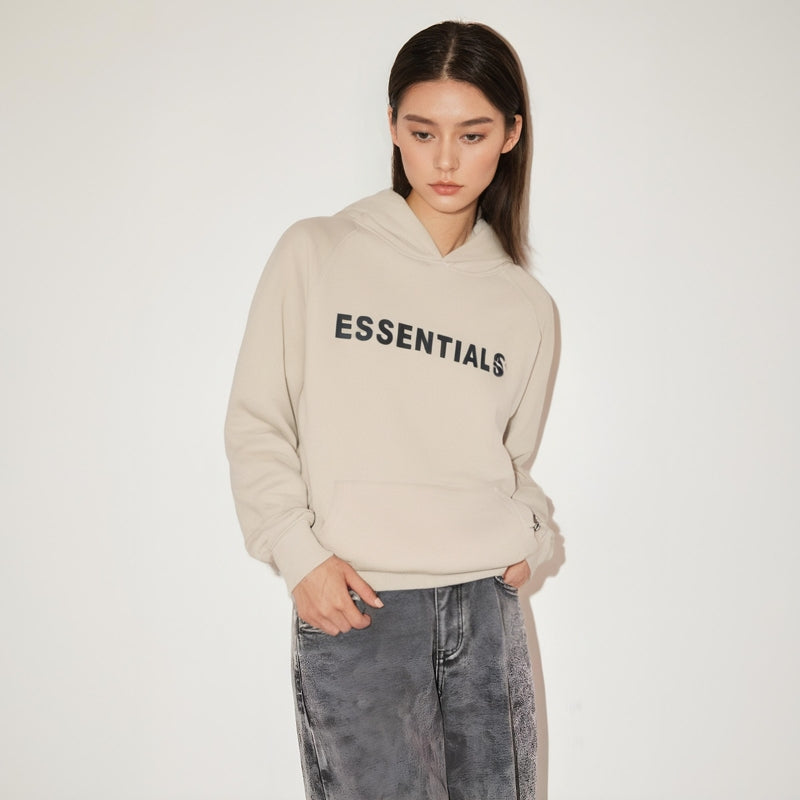 ES Hoodie - Cream Oversized Long-Sleeve Pullover Unisex