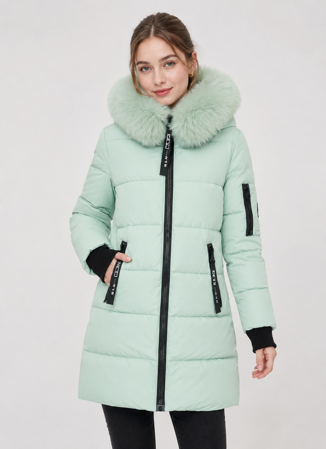 Daisy Long Puffer Winter Coat - Green