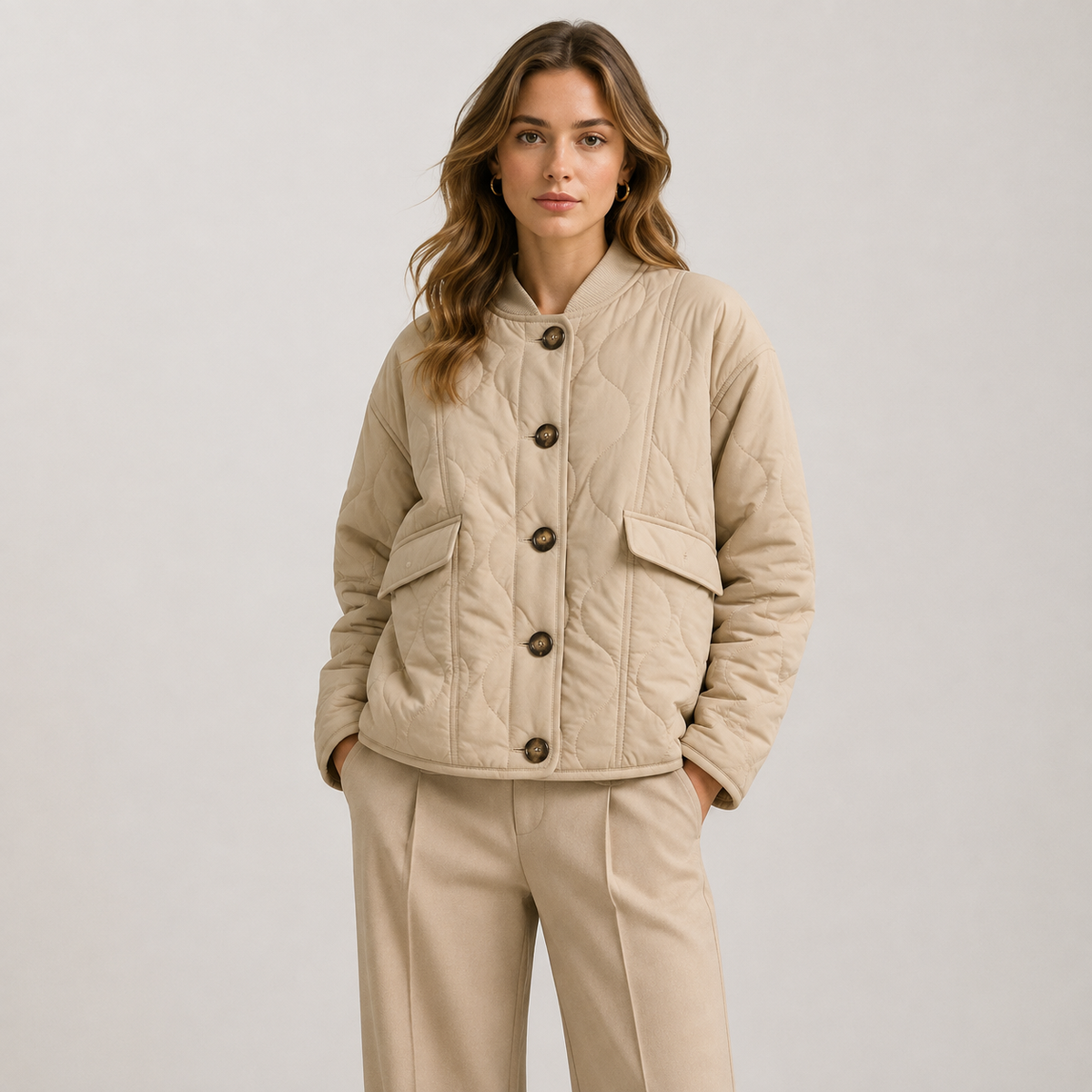 Wren Women's Quilted Jacket - Beige