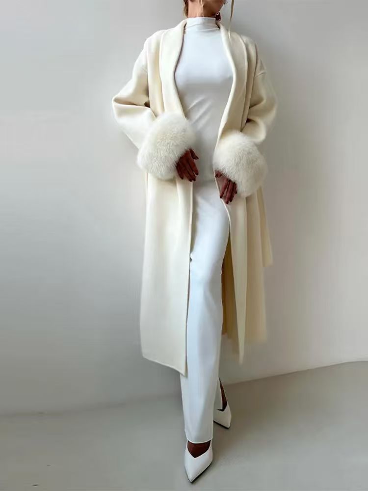 Ruth Women's Long Winter Coat - White
