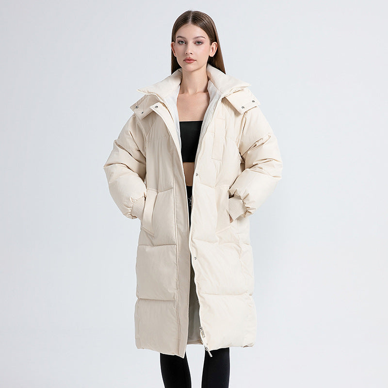 Winifred Women's Long Puffer Coat - Beige