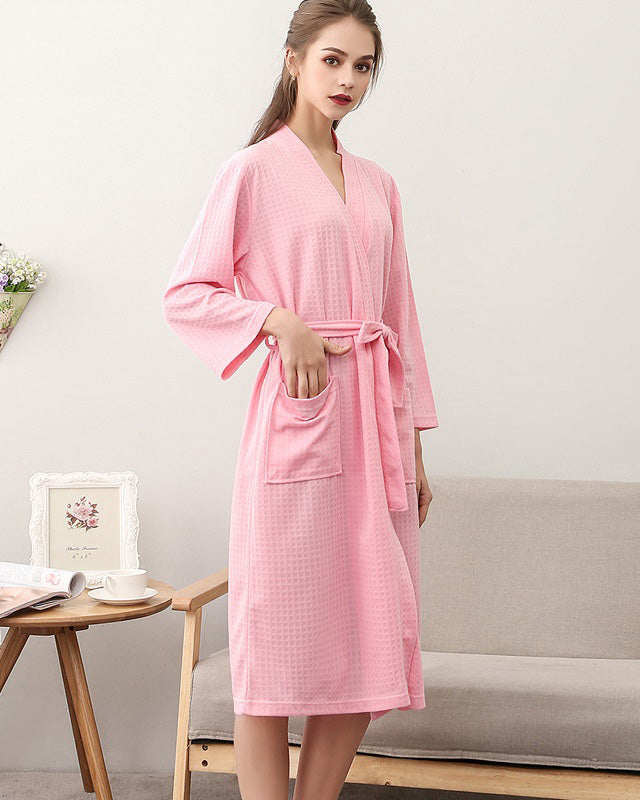 Edwina Waffle Cotton Dressing Gown