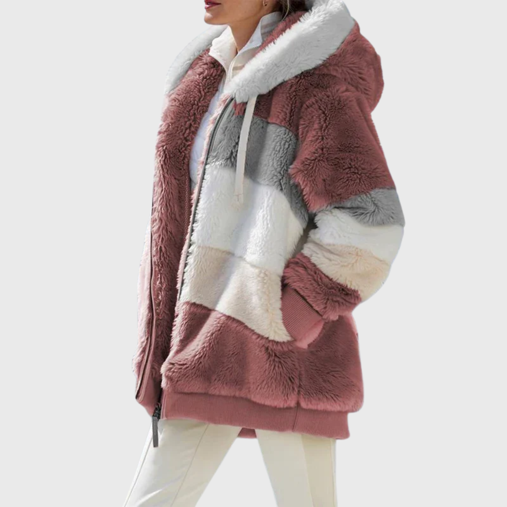 Sofia Women's Tailored Quilted Puffer Jacket - Red Stripes