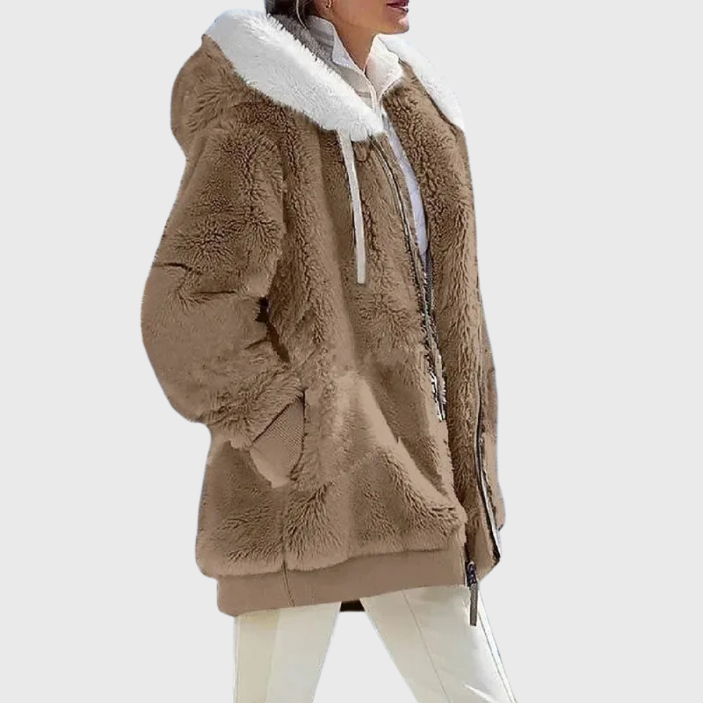 Iona Women's Faux Fur Jacket - Brown