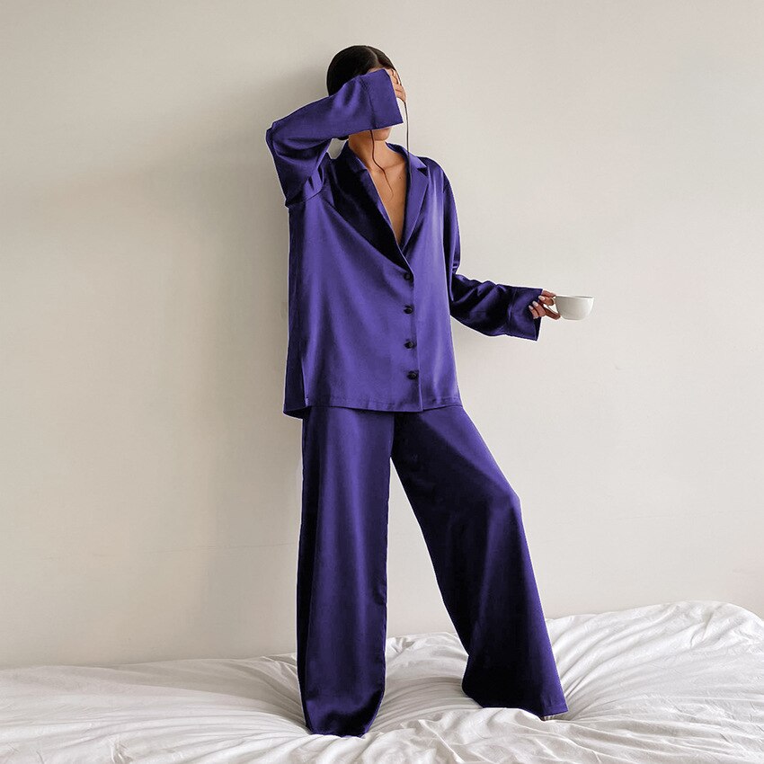 Willa Women's Pyjama Lounge Set - Dark Purple