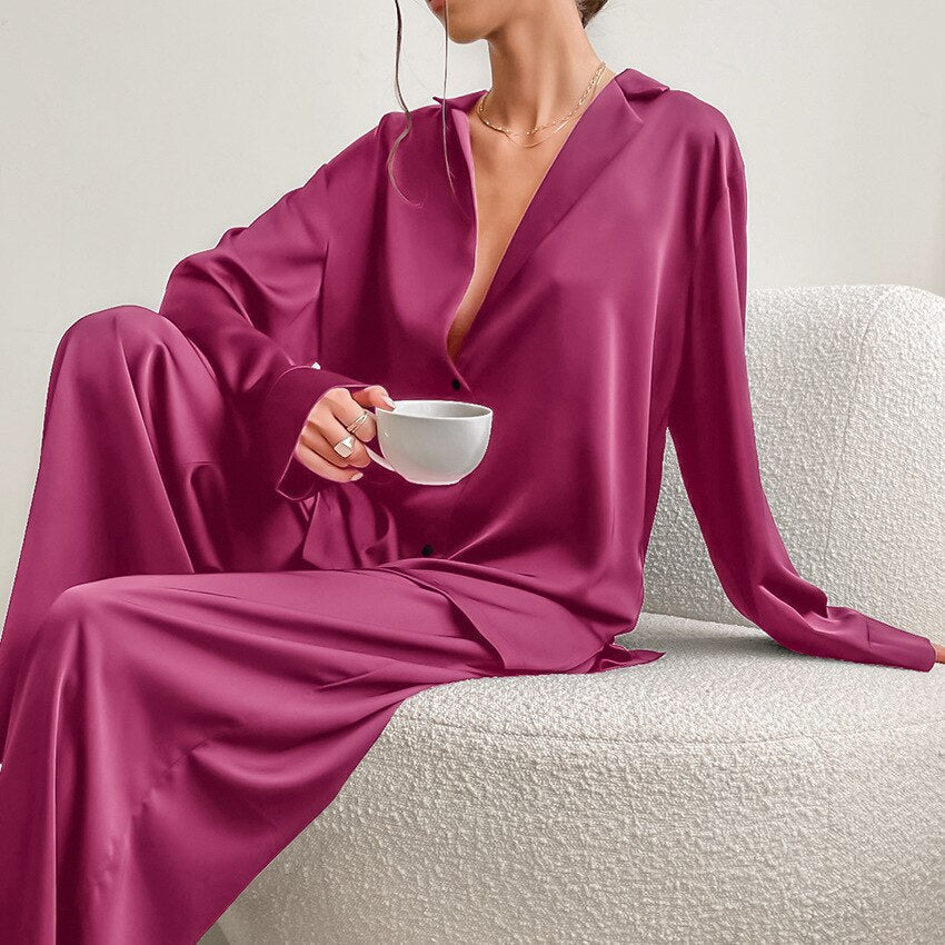 Willa Women's Pyjama Lounge Set - Hot Pink