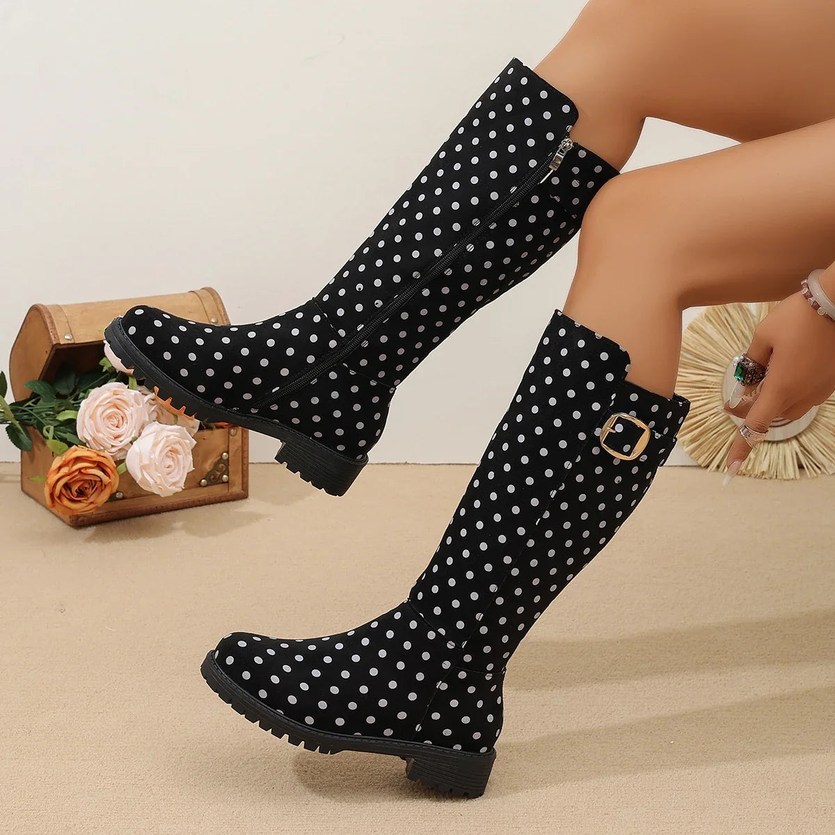 Romilly Women's Rubber Knee High Boots - Black