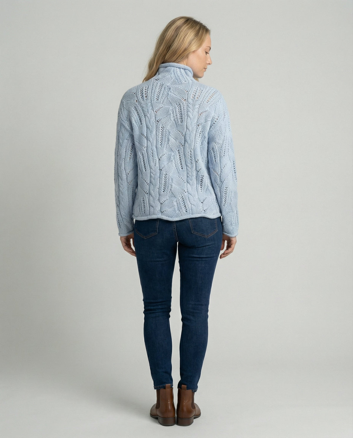 Ottilie Women's Cable Knit Roll Neck Jumper