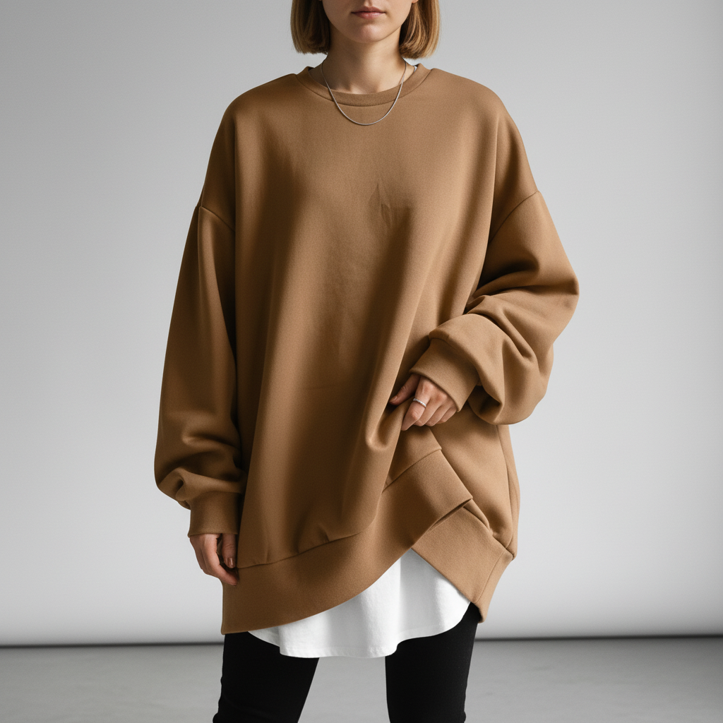 Agnes Women's Oversized Knitted Jumper - Brown