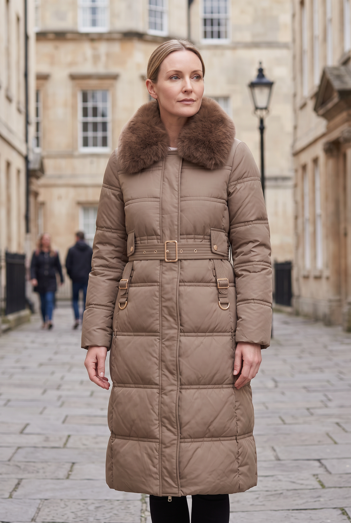 Anna Women's Winter Hooded Quilted Long Puffer Coat