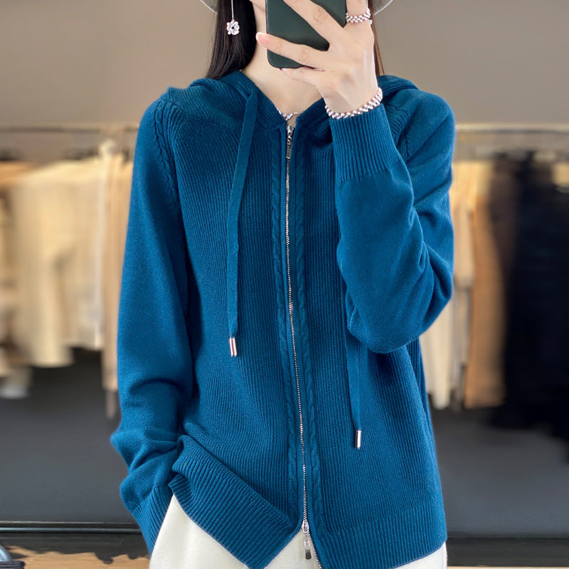 Imelda Women's Knitted Zip Up Hoodie