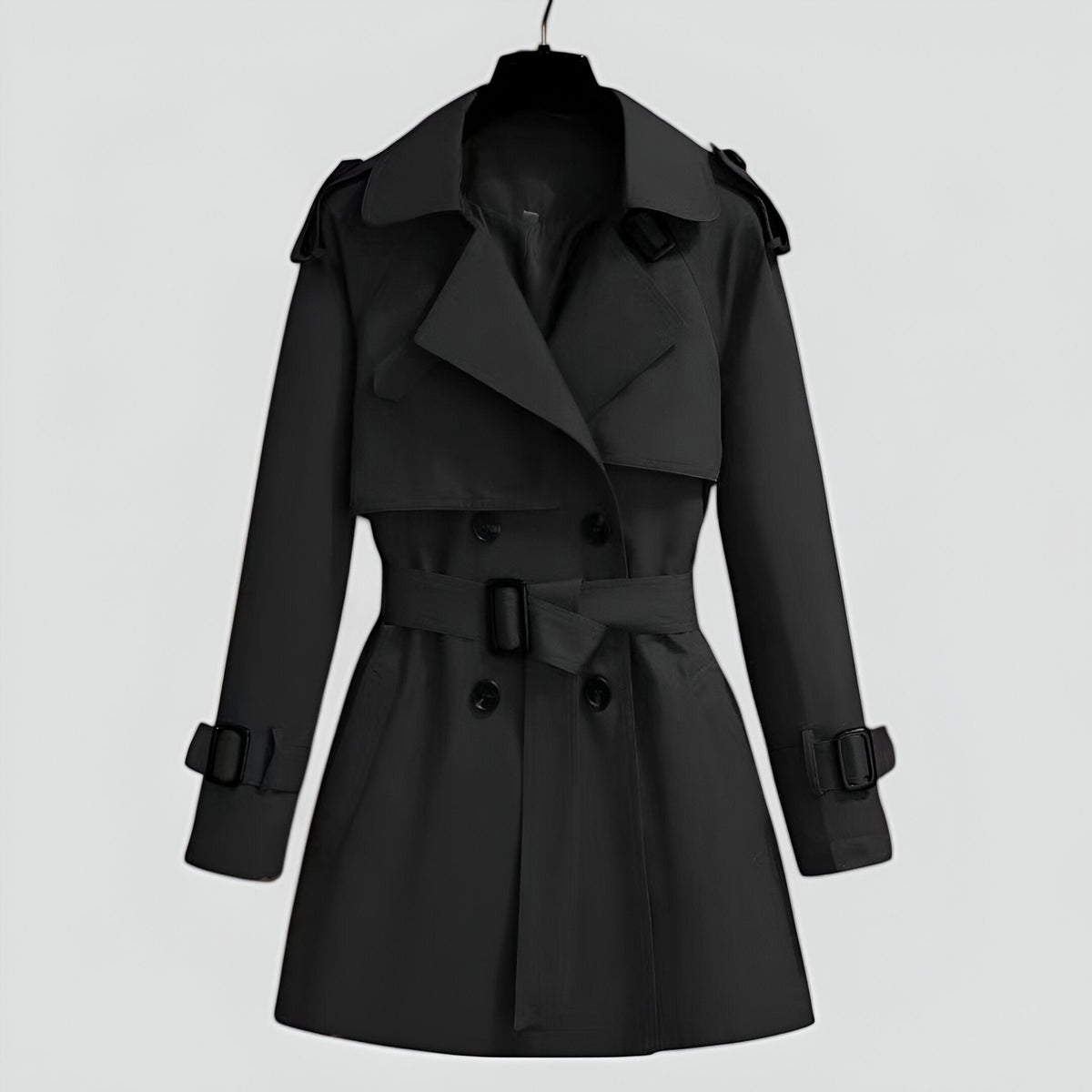 Jessica Women's Cotton Trench Coat - Black