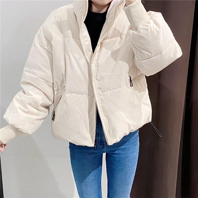 Hazel Women's Cropped Winter Puffer Jacket - White