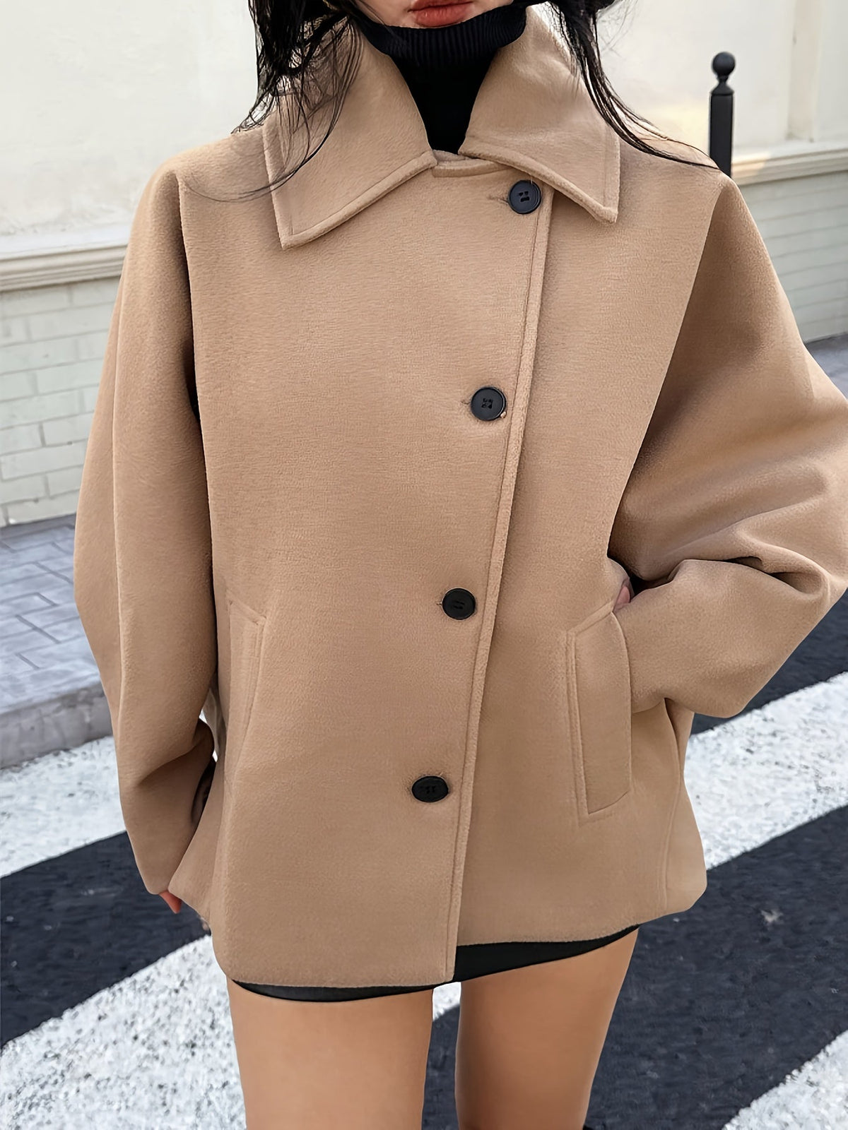 Delyth Women's Wool Oversized Peacoat