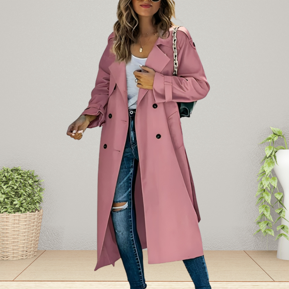 Rae Women's Trench Coat - Pink