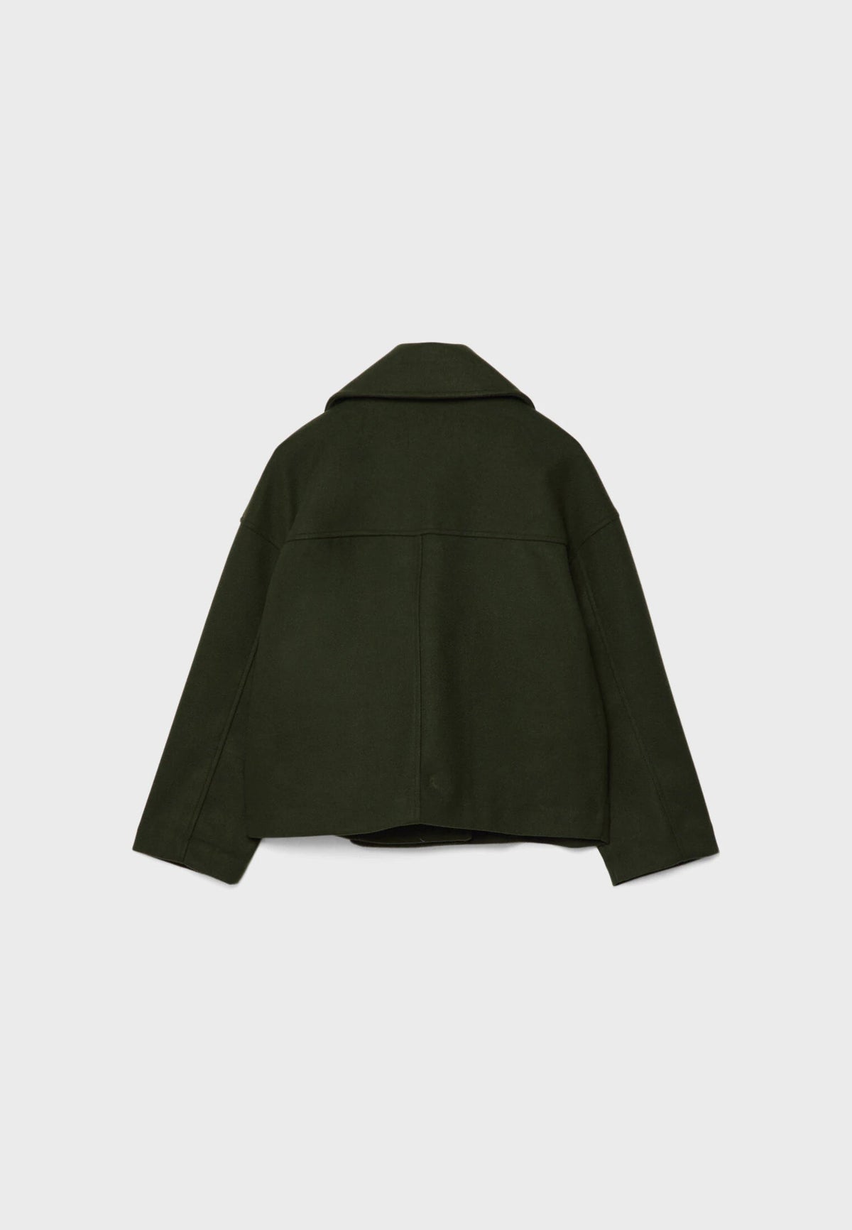 Jenna Women's Wool Cropped Peacoat - Green