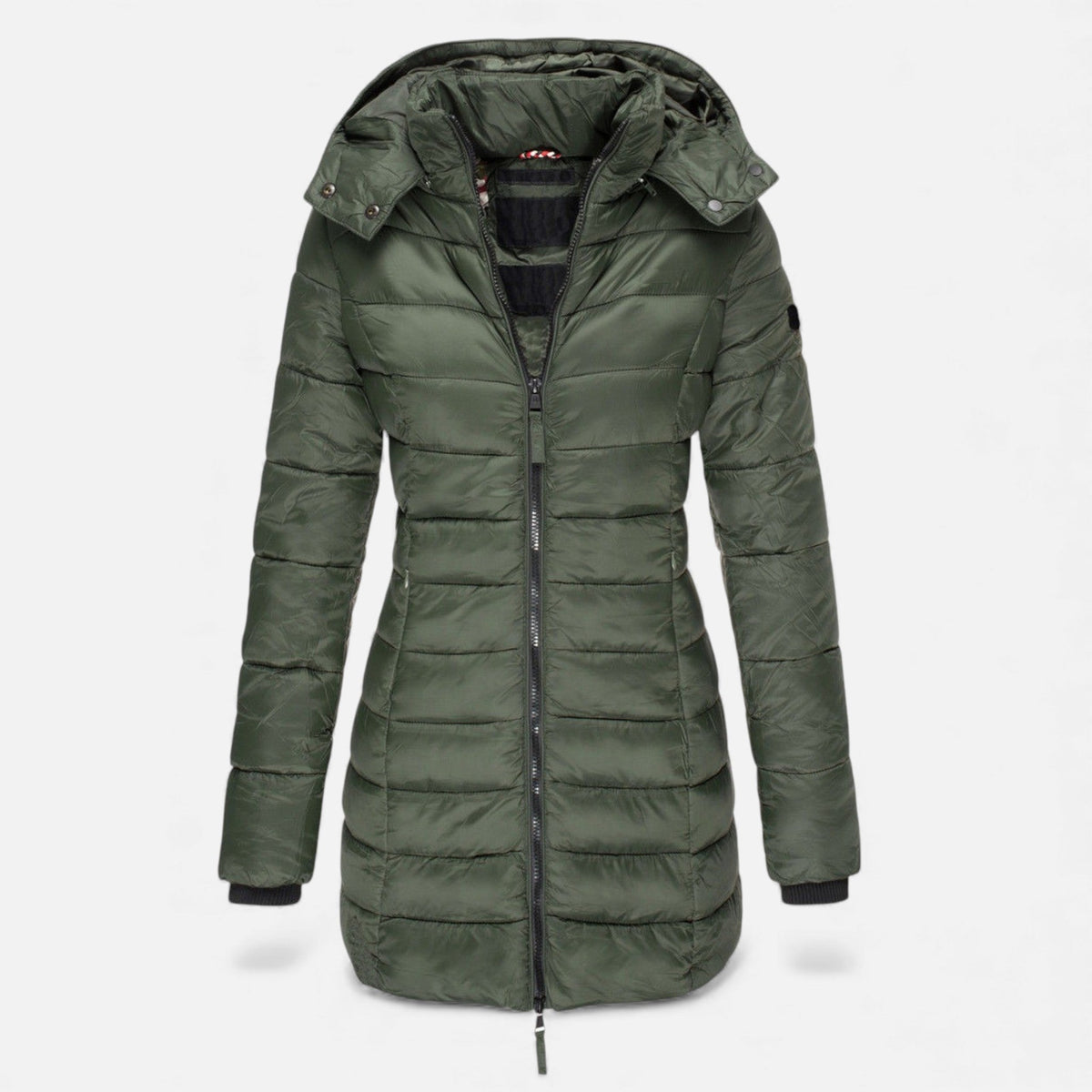 Fleur Women's Slim Quilted Puffer Coat - Army Green