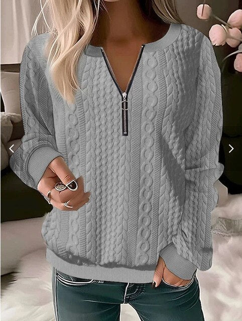 Georgia Women's Cable Knit Jumper - Grey