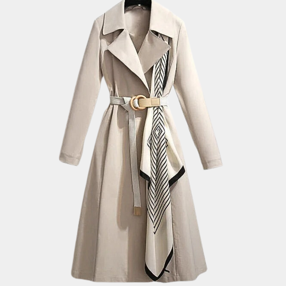 Bonnie Women's Long Trench Coat - Beige
