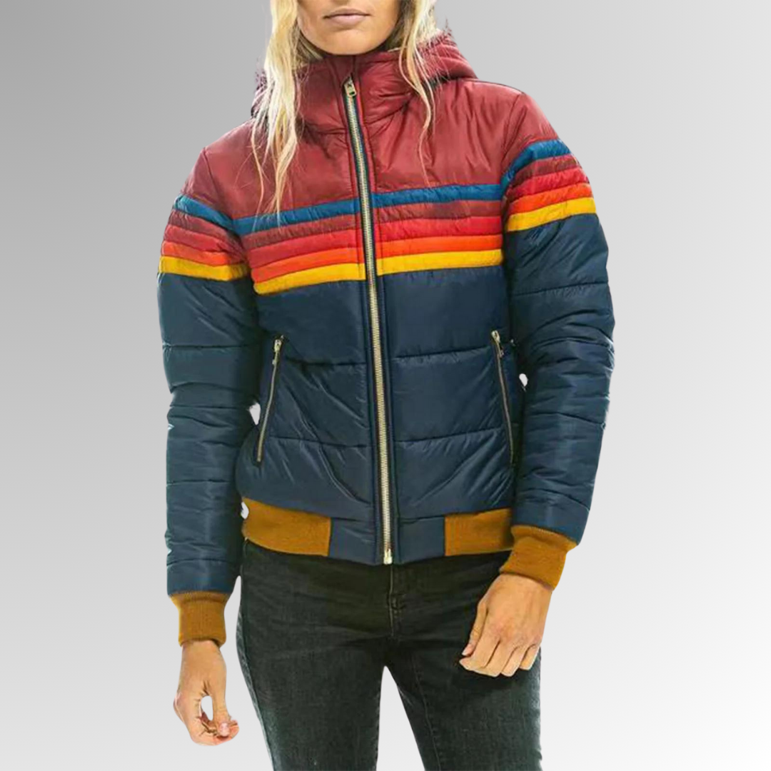 Romy Women's Winter Puffer Jacket - Navy Blue
