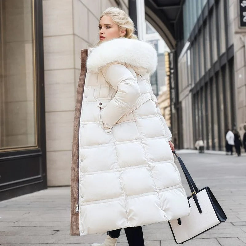 Effie Women's Faux Fur Puffer Coat - White